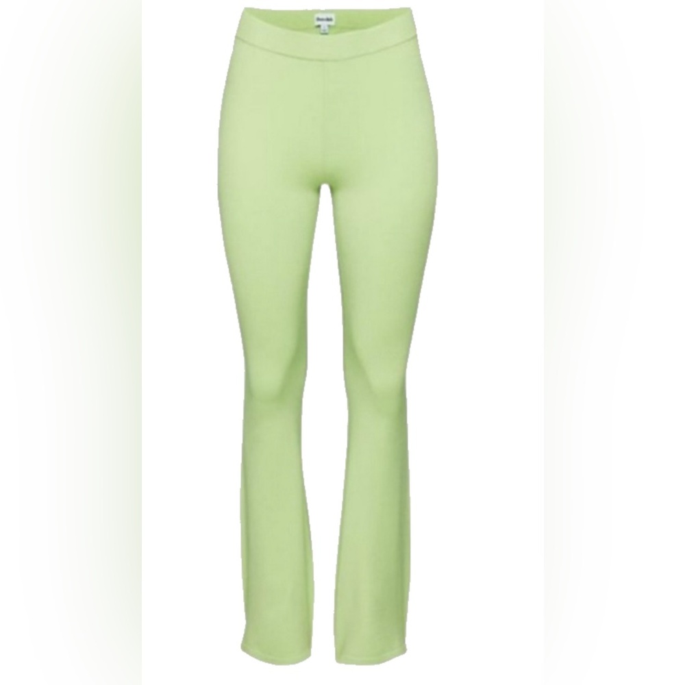 Aritzia Sunday Best light green high waisted knit flare pants XS